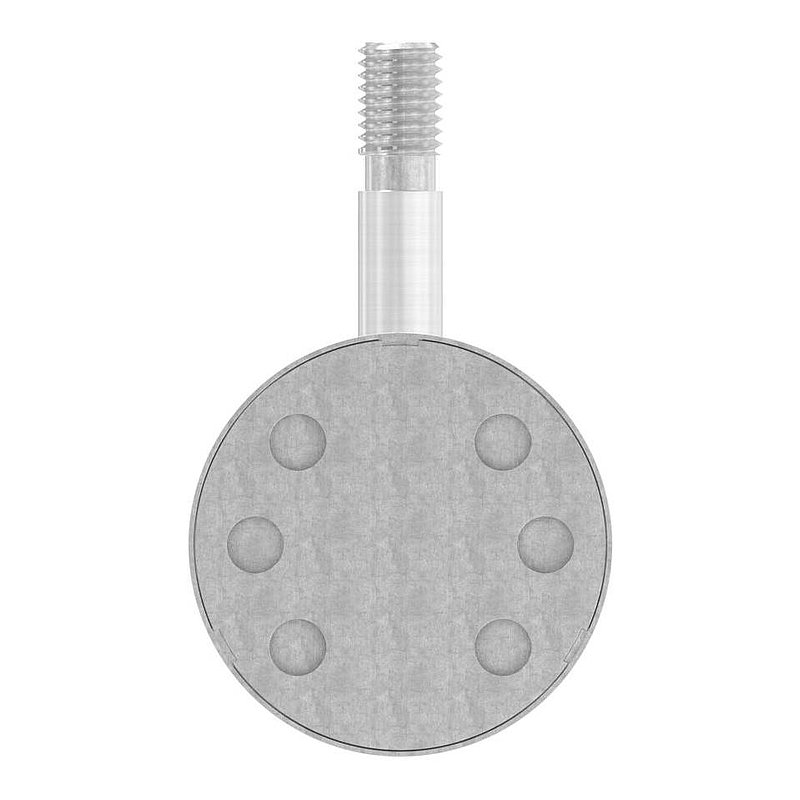 Handlaufhalter Außengewinde inkl. Abdeckrosette (Ronde und Bügel verschweißt), V2A