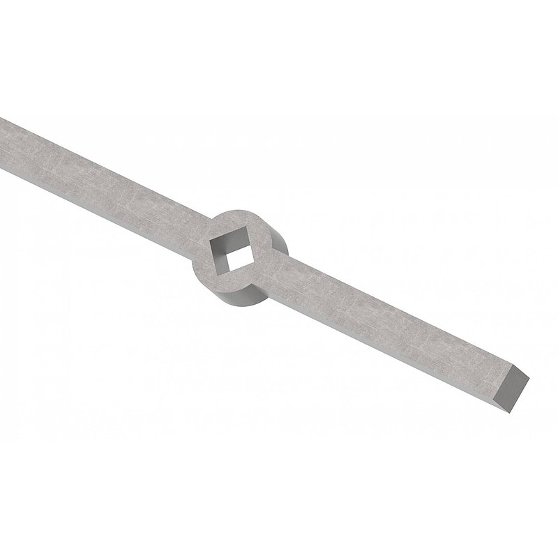 Perforated strip S235JR, 14x14mm, hole spacing 220mm, 2000mm