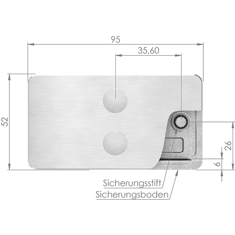 Sichtschutz Mittelglasklemme Mod. 26, V4A