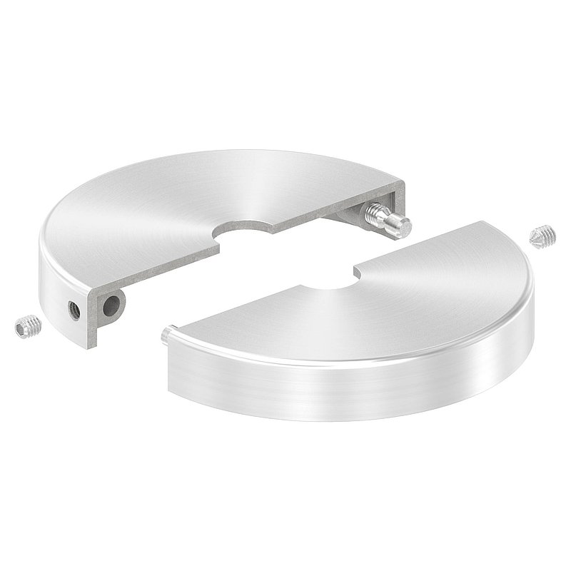 Rosace de recouvrement, 76x12mm, perçage Ø 12.5mm, en deux parties, V2A