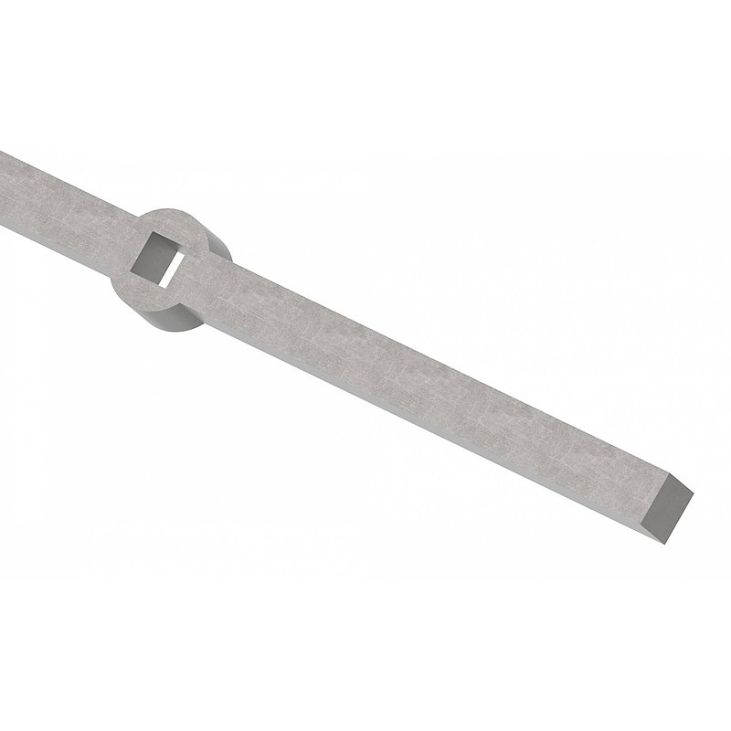 Perforated strip S235JR, 18x18mm, hole spacing 124mm, 2000mm