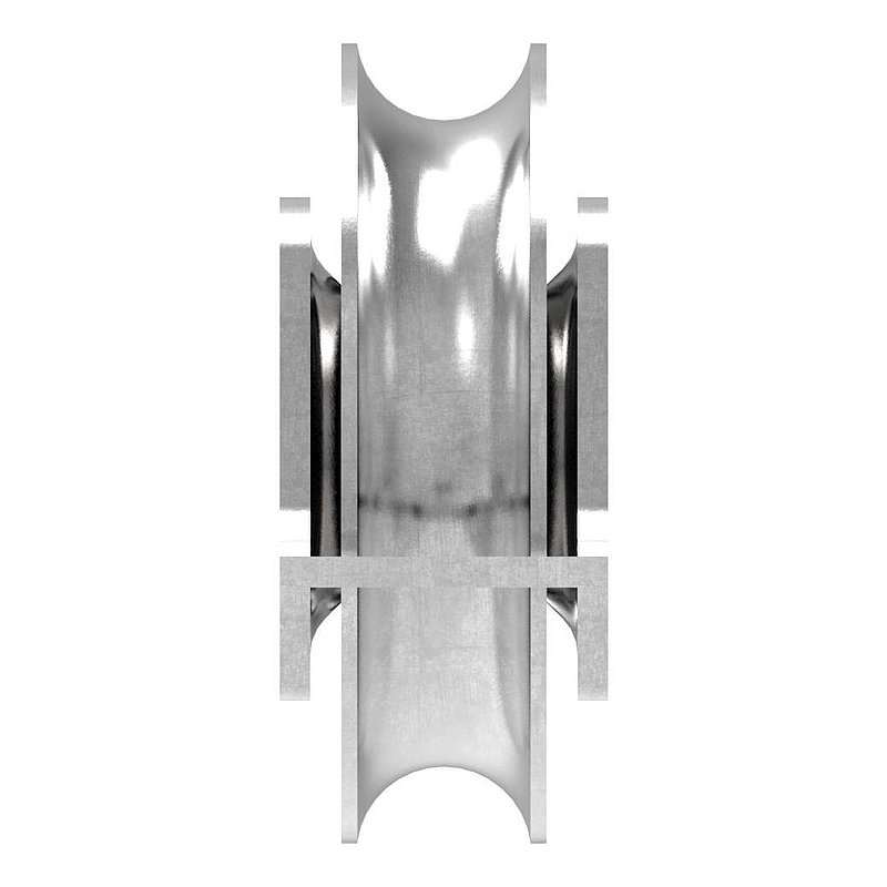 Galet pour porte coulissante avec rainure ronde