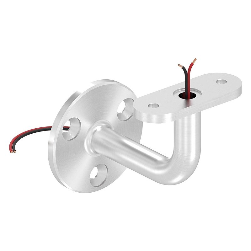 Handrail holder with cable gland for LED handrails, AISI316