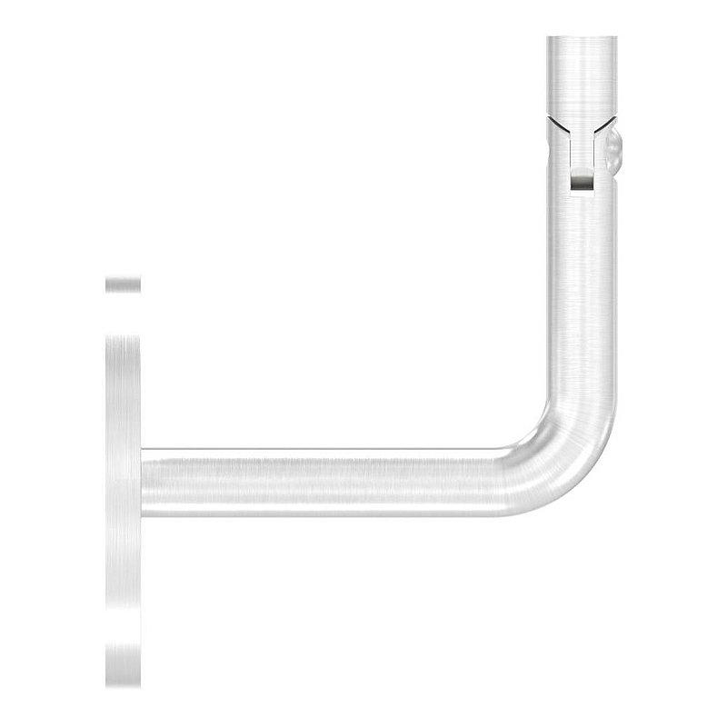 Handrail bracket with joint, top internal thread M6 (round plate and bracket welded), AISI304