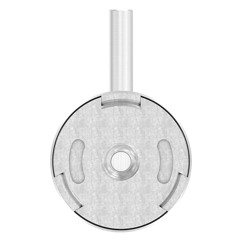Handrail bracket for welding + cover rosette (round plate and bracket welded), AISI304