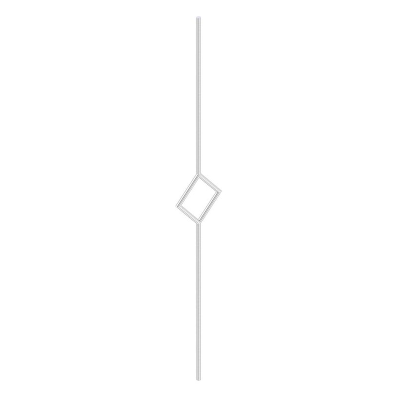 Zierstab aus Ø 12mm, mit Quadrat, H: 1000mm, V2A