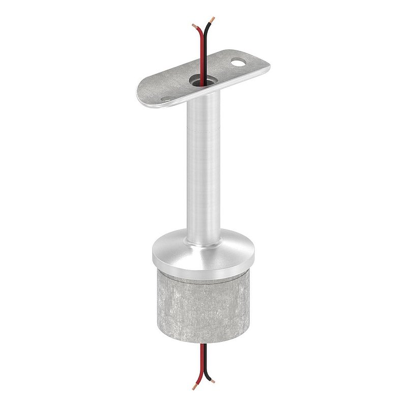 Rohrabschlussstopfen mit Stift für LED Handlauf, V2A