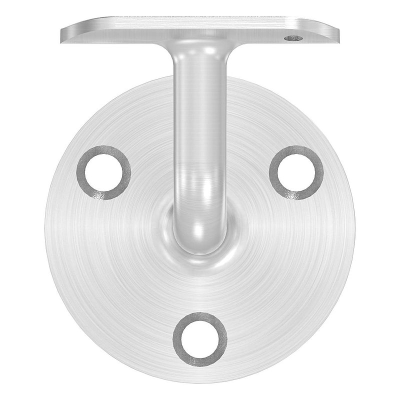 Handrail bracket with handrail connection plate 42.4mm, (round plate and bracket welded), AISI304