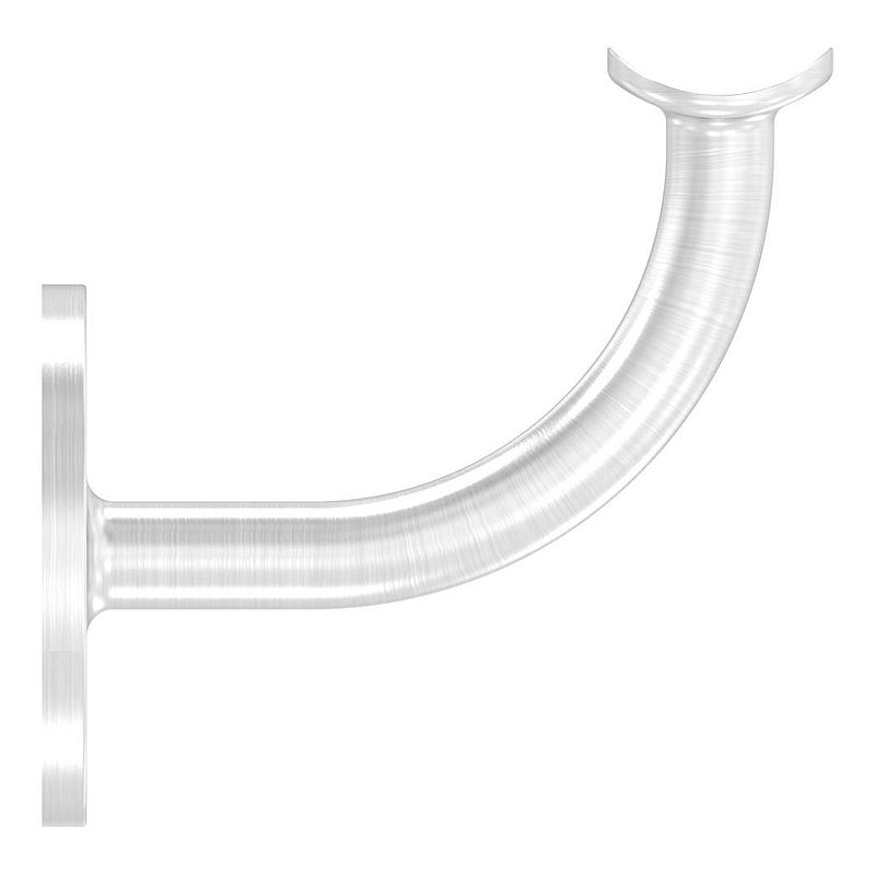 Handrail bracket with handrail connection plate 33.7mm, (round plate and bracket welded), AISI304