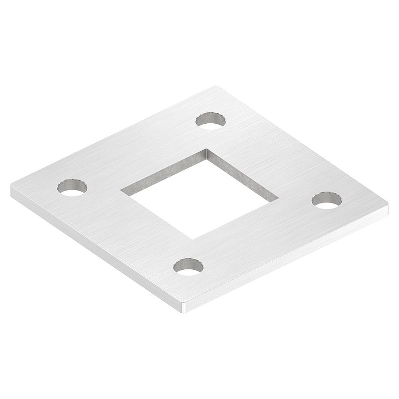 Plaque d'ancrage, 120x120x6mm, avec ponçage longitudinal, V2A
