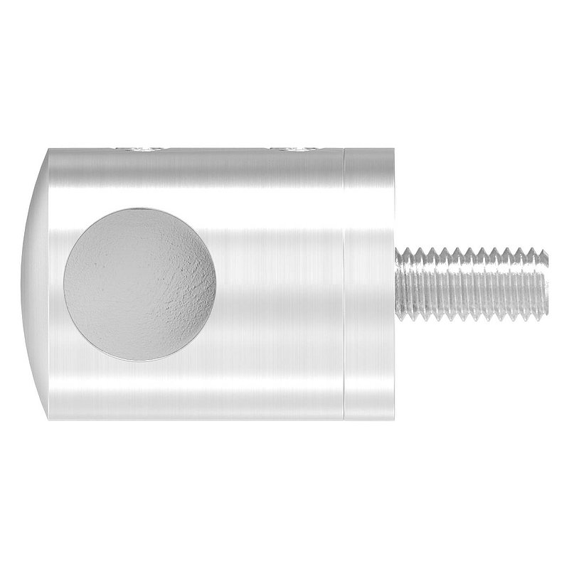 Querstabhalter für geraden Anschluss, Sackloch links 12,2mm, V2A