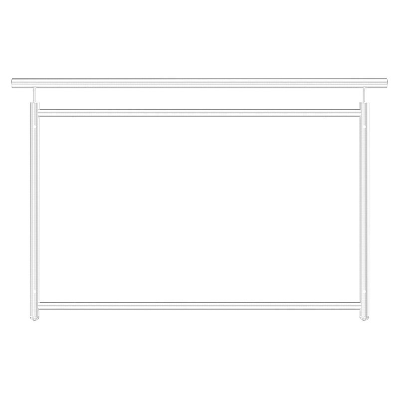 french balcony grille, straight, width: 1.4m, AISI304