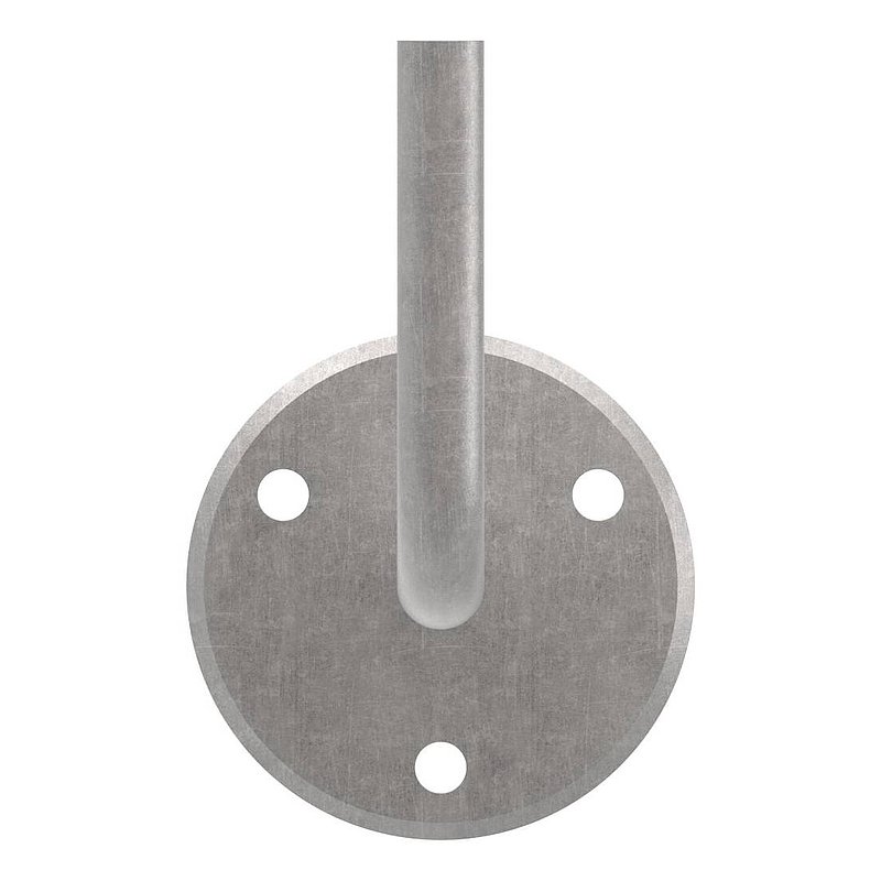 Handrail support with curved round plate, 70x5mm