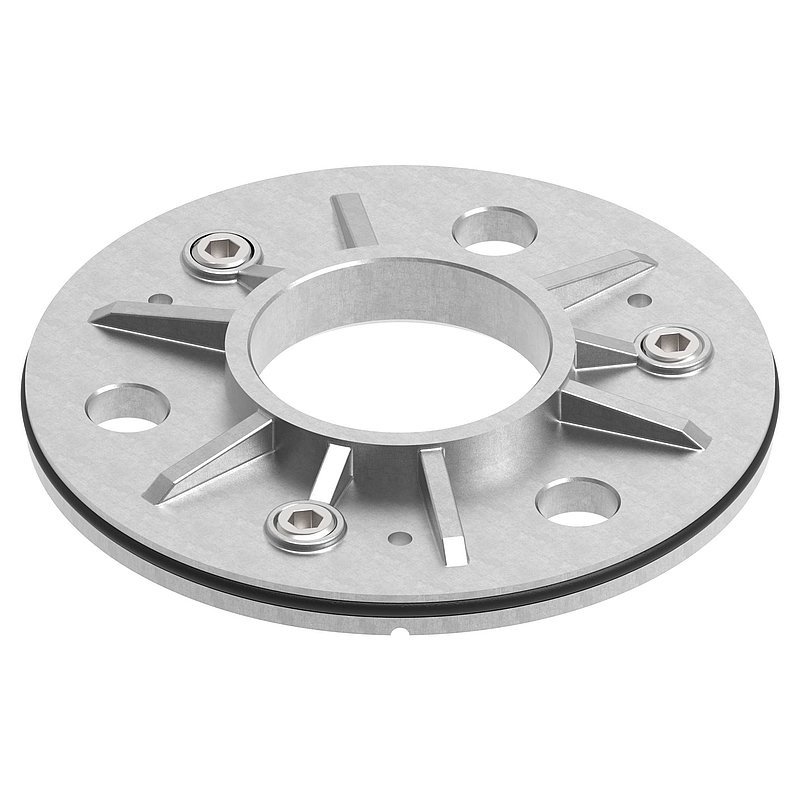 Ankerplatte, Ø 123,5x8mm für 48,3mm Rohr, roh, V2A