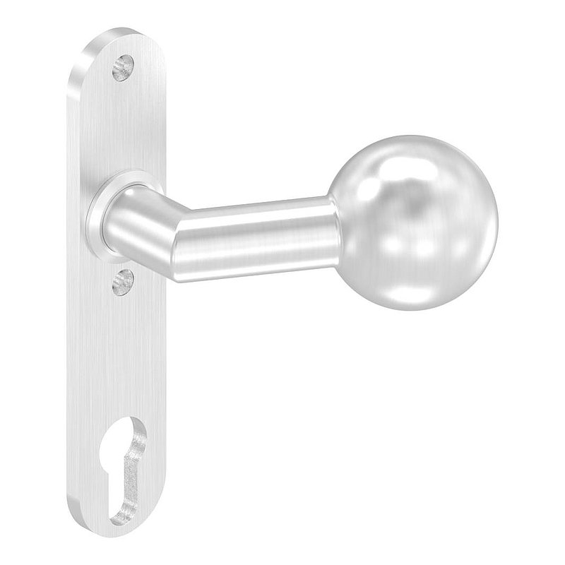 Türknopf, Ø 50mm, mit Langschild, V2A