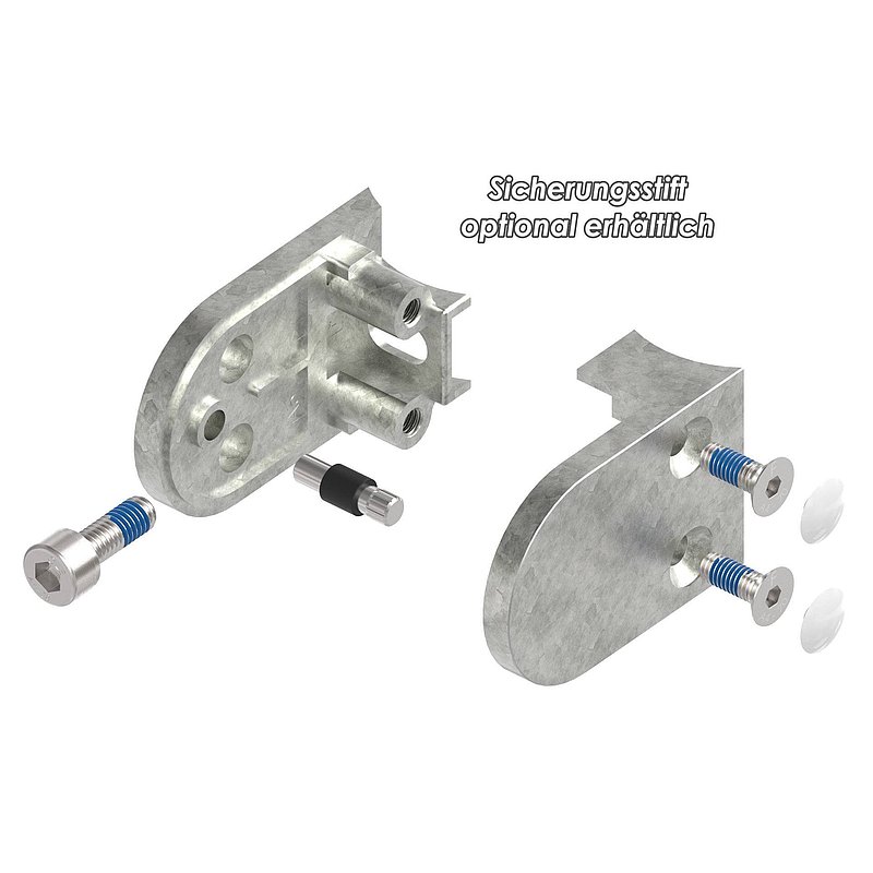 Glasklemme Mod. 33, Anschluss: 48,3mm, in Zink roh
