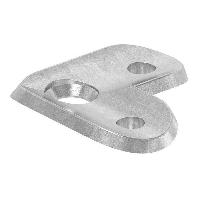 Handlaufanschlussplatte S235JR, Rohranschluss Ø 42,4mm, 90°