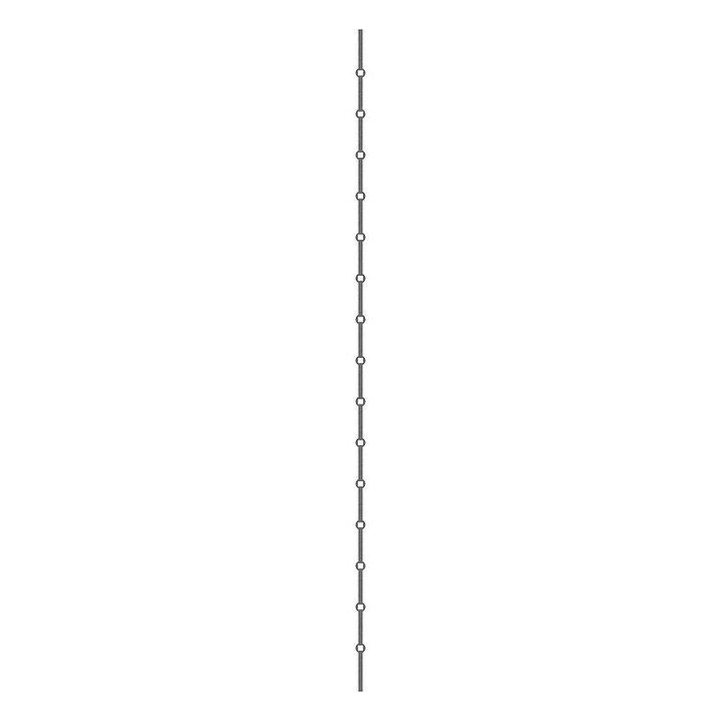 Perforated strip S235JR, 14x14mm, hole spacing 124mm, 2000mm