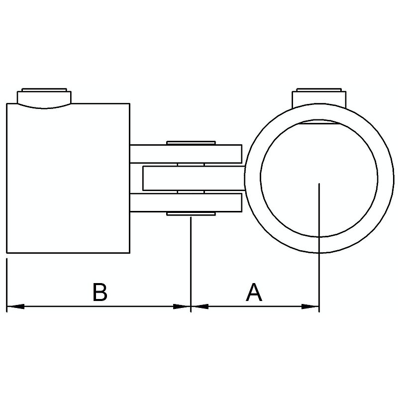 Connector, variable, for pipe Ø 33.7mm
