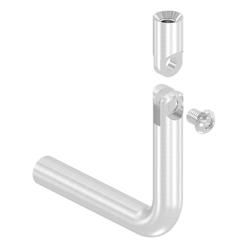 Bracket Ø 12mm, with joint, 90° bent, AISI304