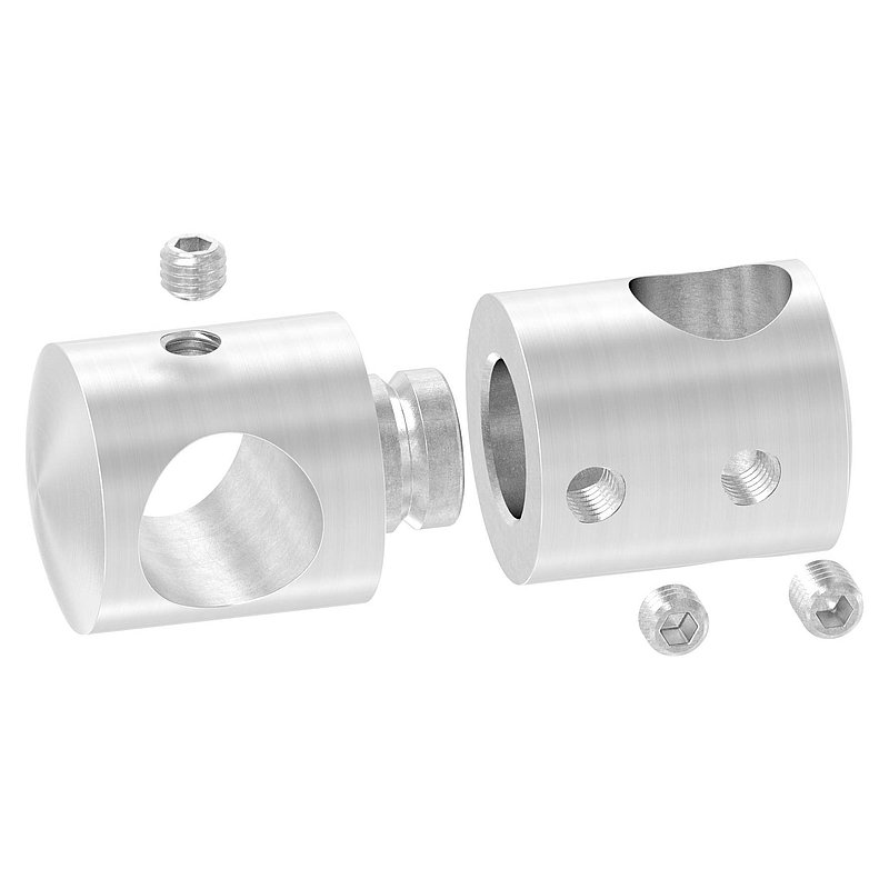 Double Cross bar holder with 12.2 and 14.2 mm bore, AISI304