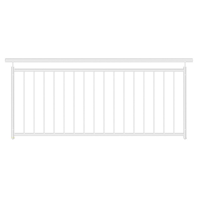 French balcony grille, straight, W: 2200mm, AISI304