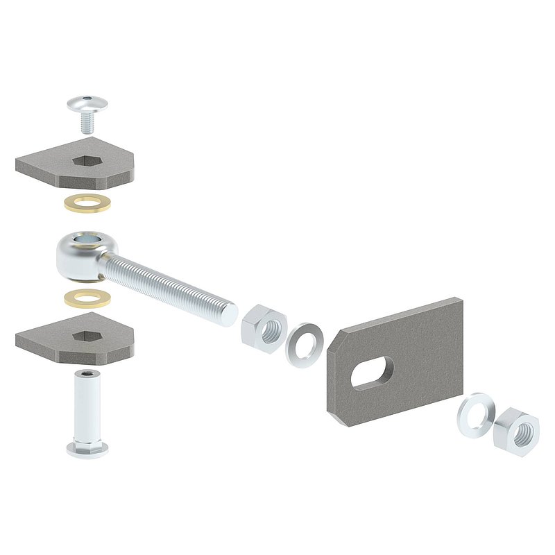 Door hinge M12, galvanised