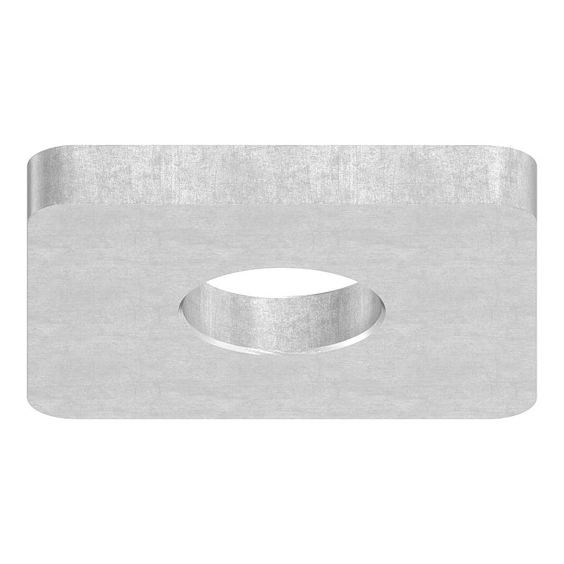 Flachkappe für QR 30x30mm mit Bohrung 12,1mm, Stahl roh