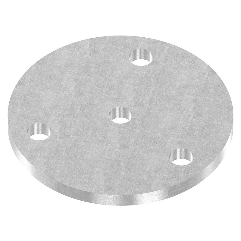 Ankerplatte Ø 120 x 8mm, mit 3 Bohrungen Ø 13mm und Mittelbohrung Ø 12,5mm, Stahl roh