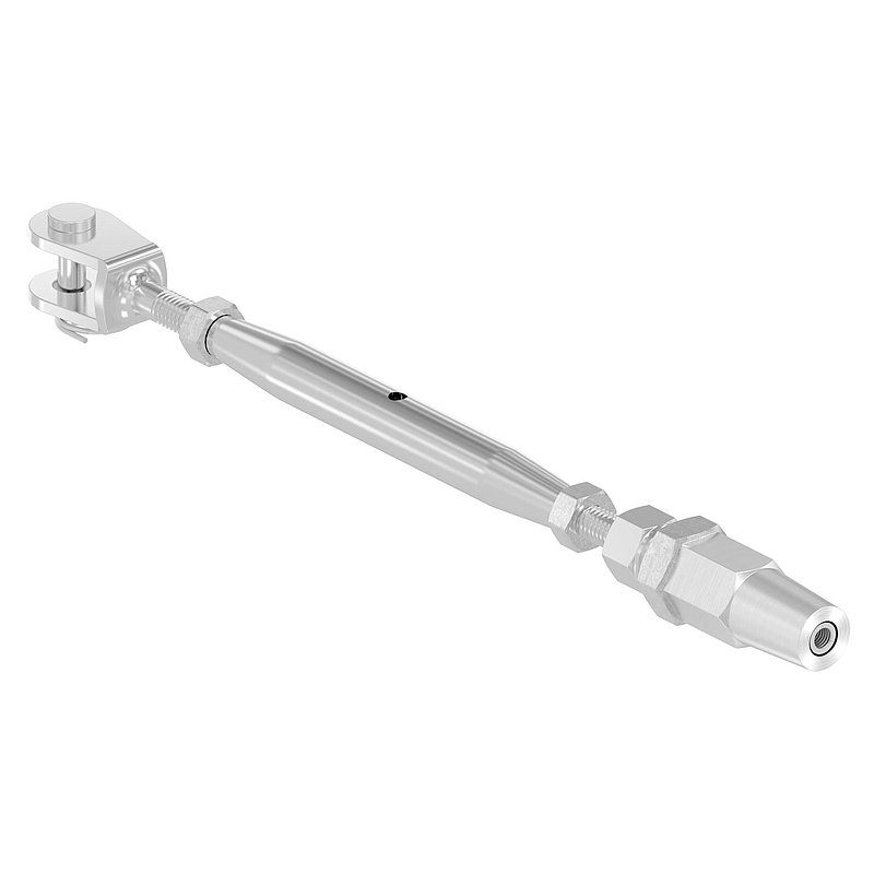 Wantenspanner Gabel zur Selbstmont. Seil 4mm, V4A