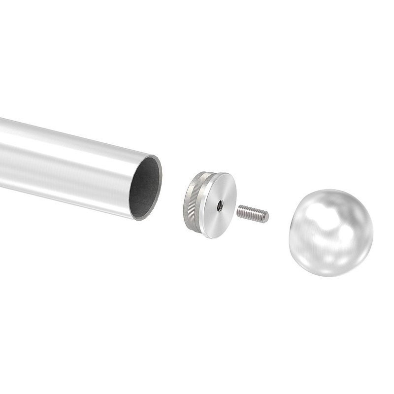 Rohrabschlusskugel hohl für 60,3mm Rohr, mit M8