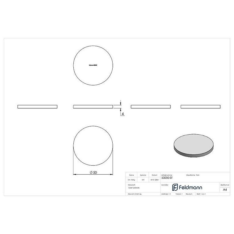 Ronde 50x4mm