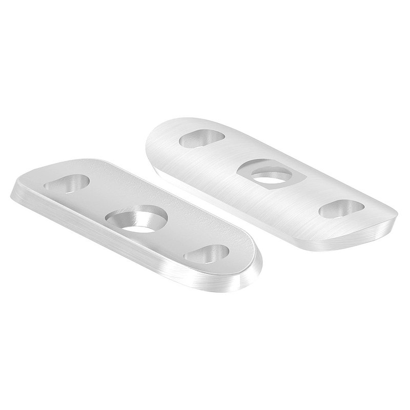 Plaque de raccordement de mains courantes, 42,4mm avec trous oblongs, V2A