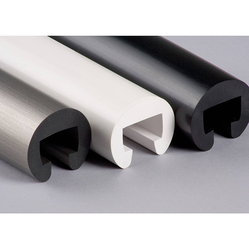 Plastic handrail Ø 40mm for 25x15mm, black