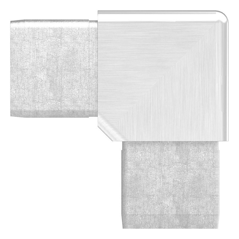 Eckstück 90° mit 3 Abgängen für Rohr 40x40x3,0mm, V4A