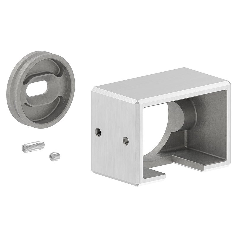 Wandbefestigung für Nutrohr 60x40mm, links, V4A