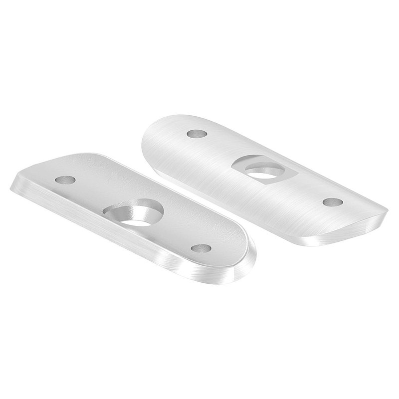 Handrail connection plate, 33.7 mm, for riveting, AISI304