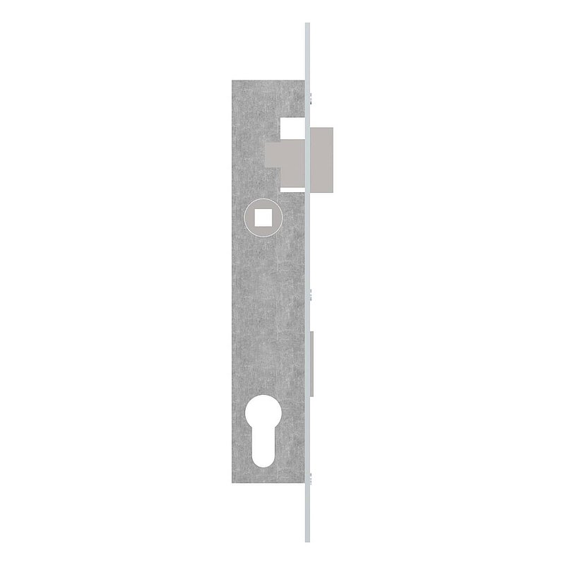 Serrure pour profils tubulaires zingué, entraxe 92 mm zingué, position du cylindre de serrure 22mm