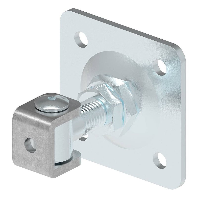 gate hinge M20 with adjustable plate, galvanised