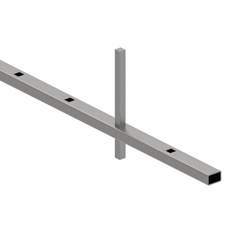 Rectangular tube 30x20x2mm, perforated f. square 12x12mm , dist. 132mm, L: 3000mm