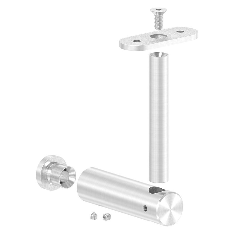 Handlaufhalter mit Handlaufanschlussplatte flach, V2A