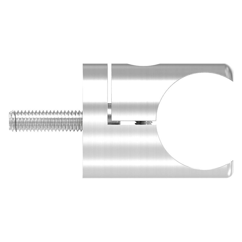 Halter für rundes Klemmprofil 27mm Anschluss: gerade, V2A