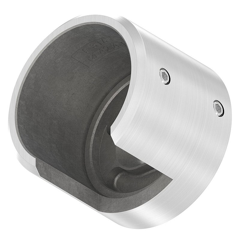 Wandbefestigung für Nutrohr 42,4mm, rechts, V4A