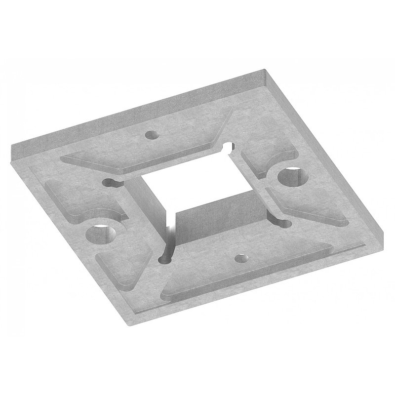 Wall and floor anchor, 100x100x8mm, AISI304