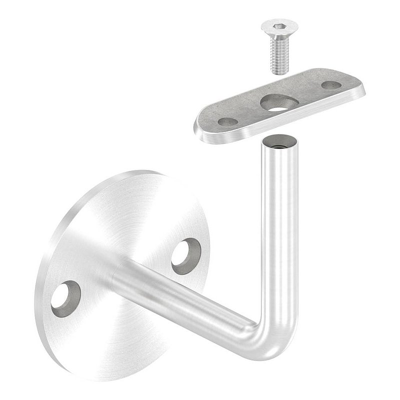 Handrail bracket with handrail connection plate 42.4 mm (round plate and bracket welded),