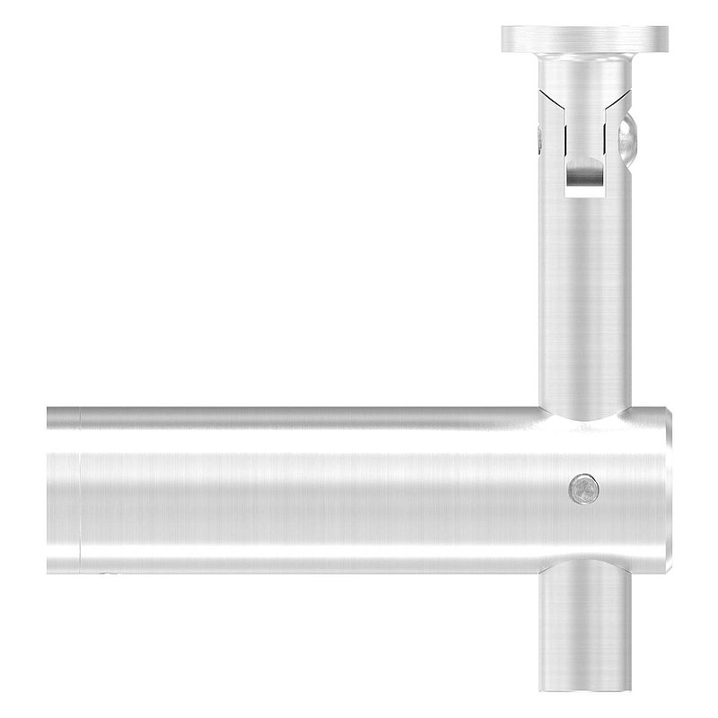 Handlaufhalter mit Gelenk, Handlaufanschlussplatte flach, V2A