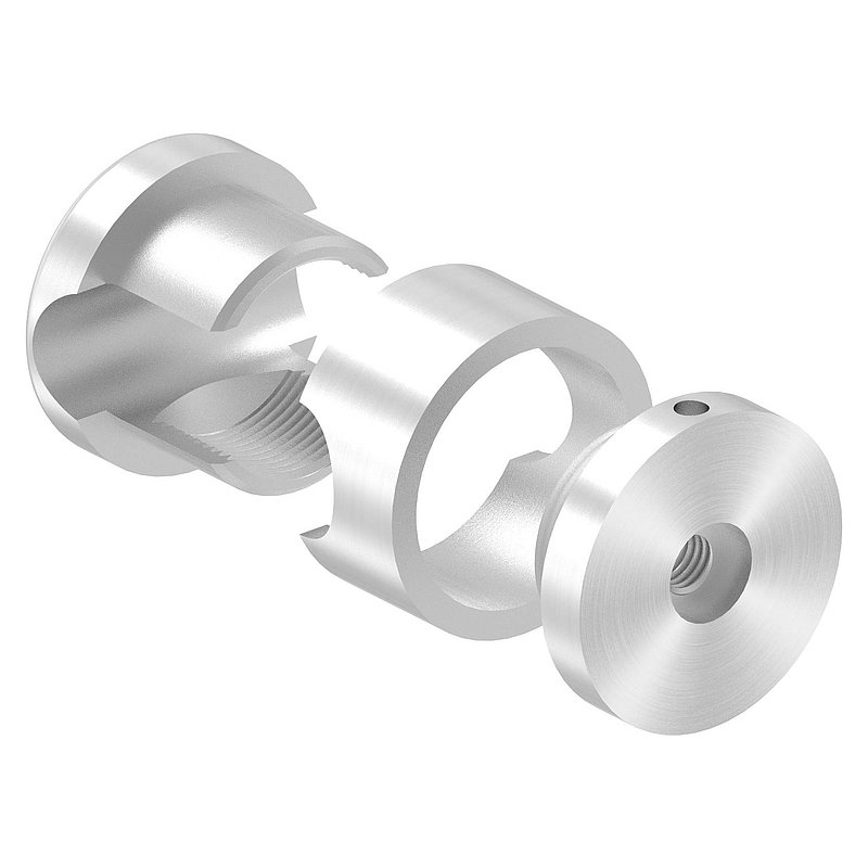 Brenk, support de base pour barreaux Ø 16mm, ALU