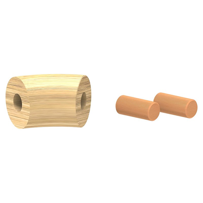45° bracket for wooden handrail oak, Ø 42,4mm