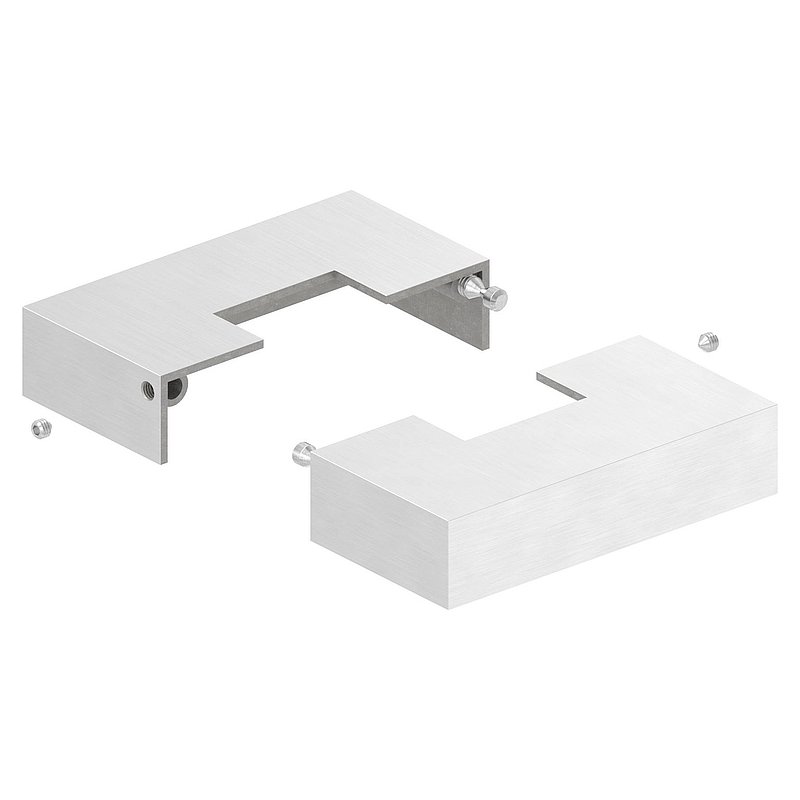Rosace de recouvrement, 109x109x25mm, carré, en deux parties, V4A