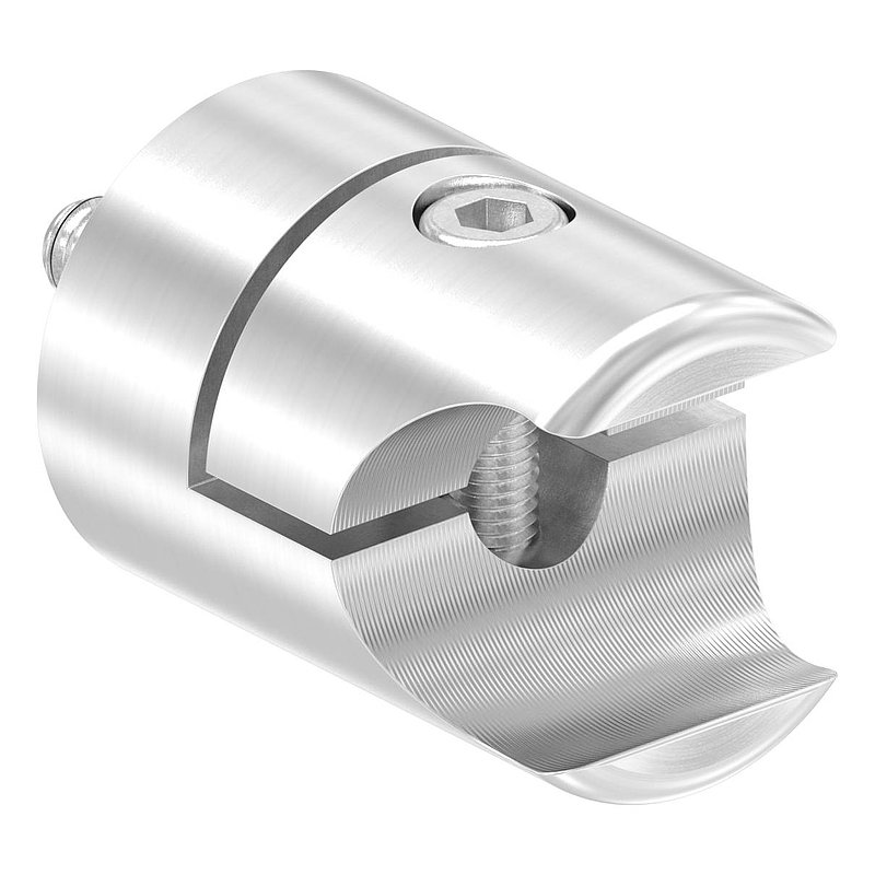 support pour profilé de serrage rond 21,3mm Raccord : plat, V2A